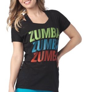 NWT Zumba Hi-Lo Short-sleeve Top